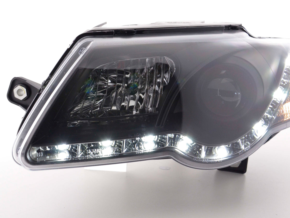 Scheinwerfer Set Daylight LED Tagfahrlicht VW Passat B6 3C schwarz Scheinwerfer Set Daylight LED Tagfahrlicht VW Passat B6 3C schwarz